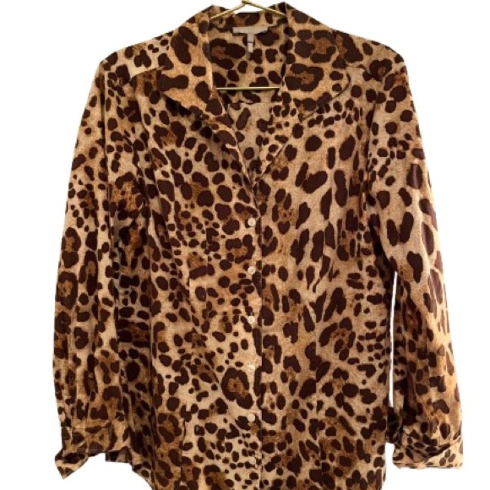 Hinson Wu Leopard Print Button-Down Blouse - image 1